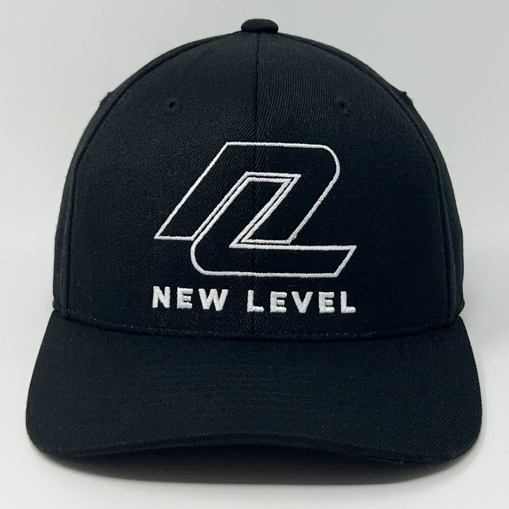 New Level Golf Hat Baseball Cap Snapback Golfer Golfing Black Wool Blend 6 Panel